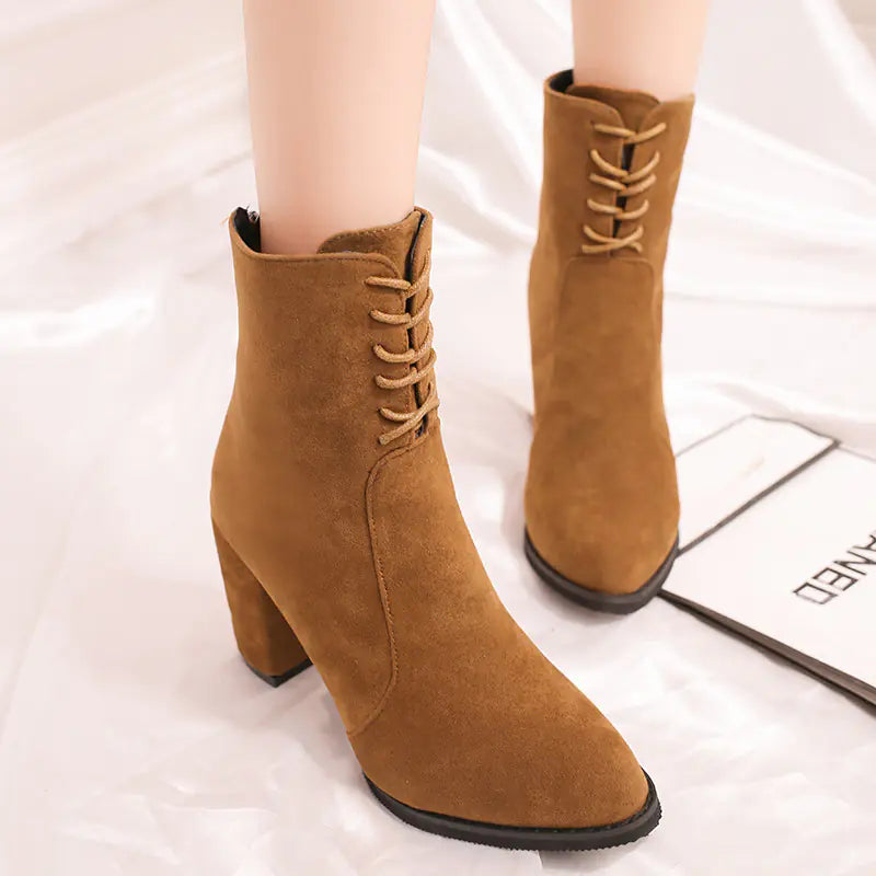 Mid-Calf Boots, Heeled Short Boots