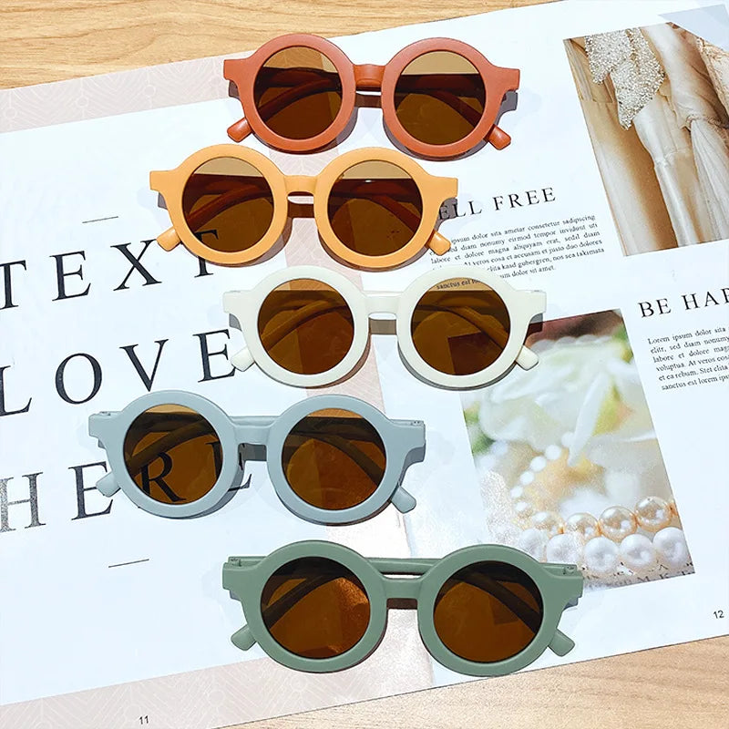 Kids’ Colorful Round Frame Sunglasses