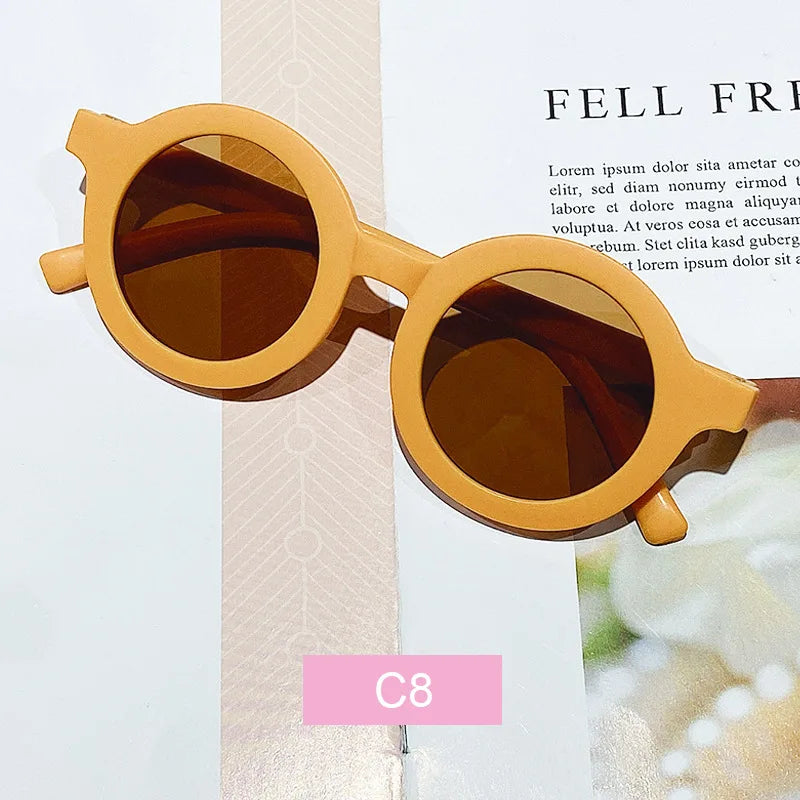 Kids’ Colorful Round Frame Sunglasses