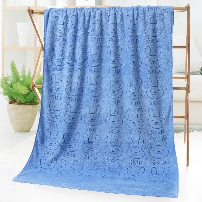 Cute Rabbit Microfiber Towel (70×140cm)