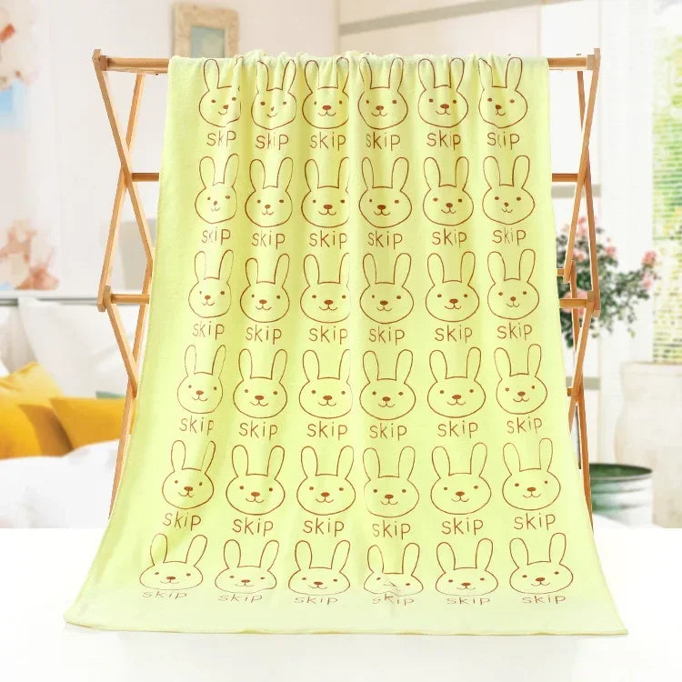 Cute Rabbit Microfiber Towel (70×140cm)
