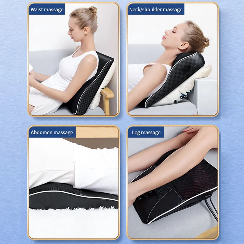 Head Neck Pillow with Heating Vibrating Massage Device
