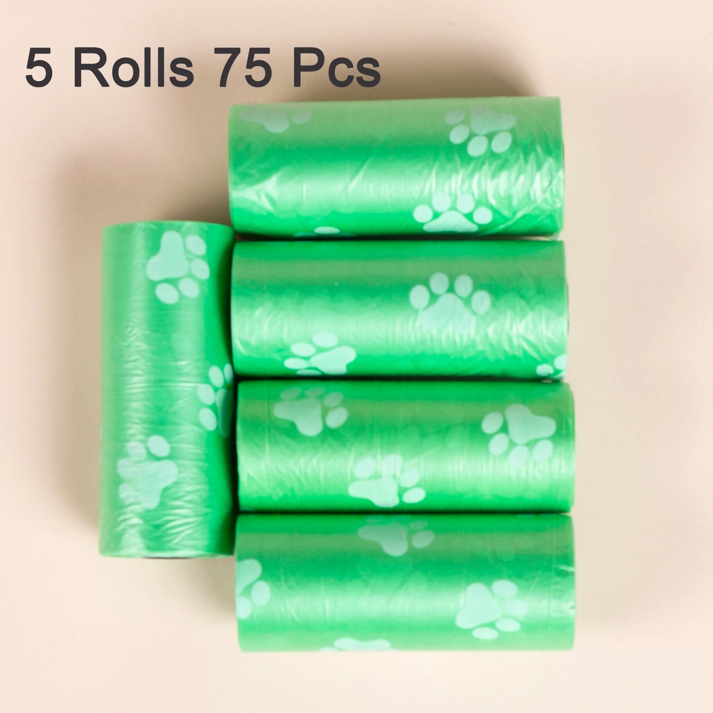 75-Pack Paw Print Dog Waste Bags