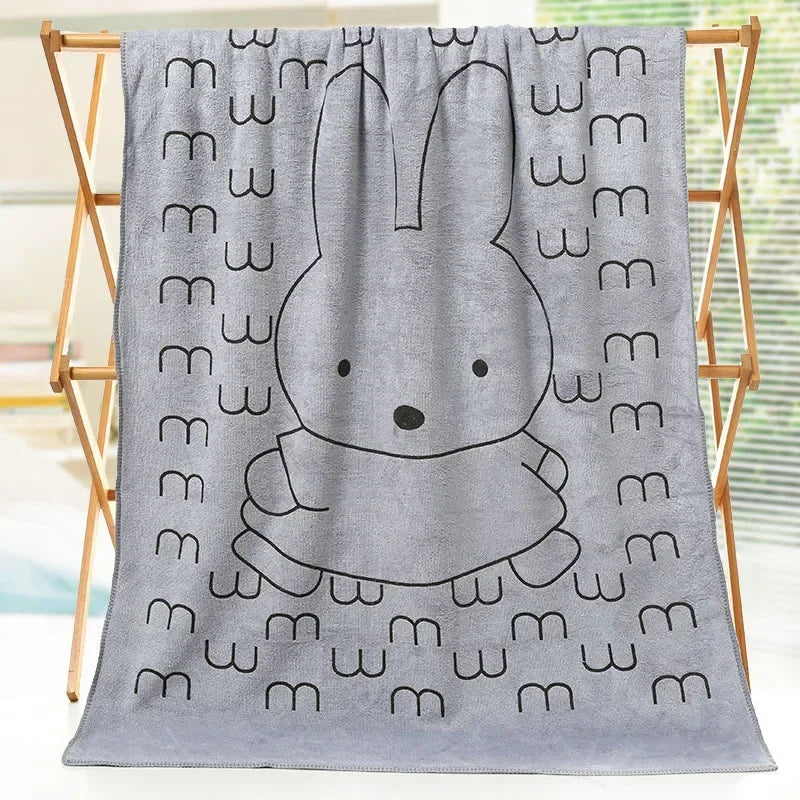 Cute Rabbit Microfiber Towel (70×140cm)