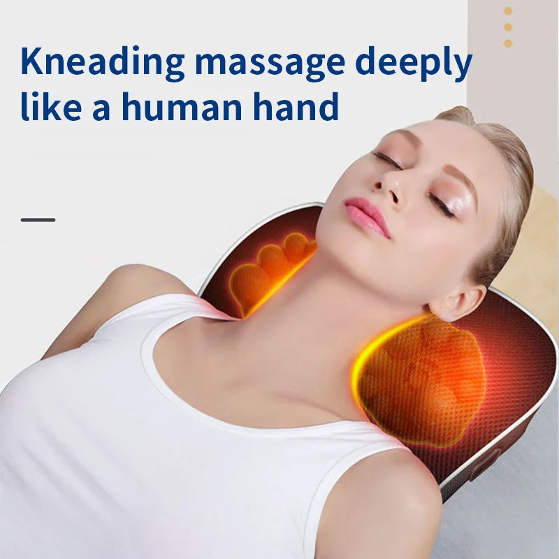 Head Neck Pillow with Heating Vibrating Massage Device
