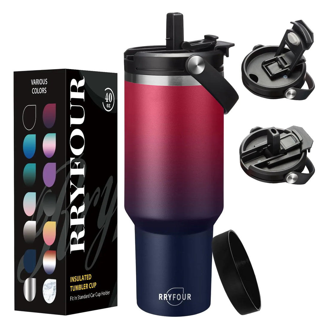 Blended Fusions 40 oz Coffee - Juice Tumbler with Handle and Lid Straw