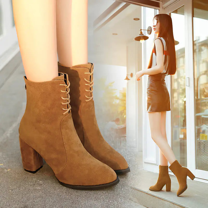 Mid-Calf Boots, Heeled Short Boots