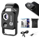 024 Pocket HD Phone Microscope – 200x Zoom with LED Light (White)