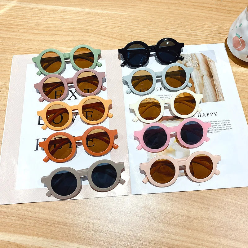 Kids’ Colorful Round Frame Sunglasses