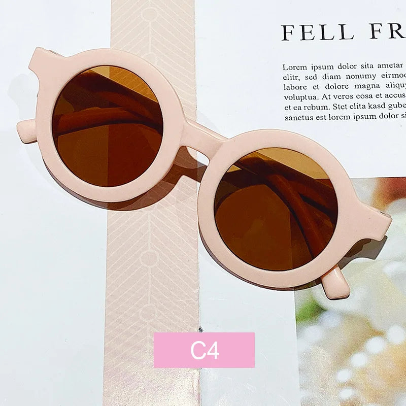 Kids’ Colorful Round Frame Sunglasses