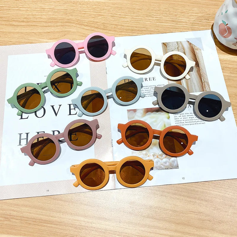 Kids’ Colorful Round Frame Sunglasses