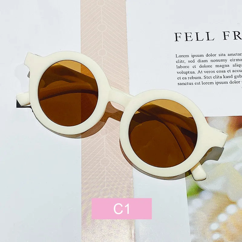 Kids’ Colorful Round Frame Sunglasses