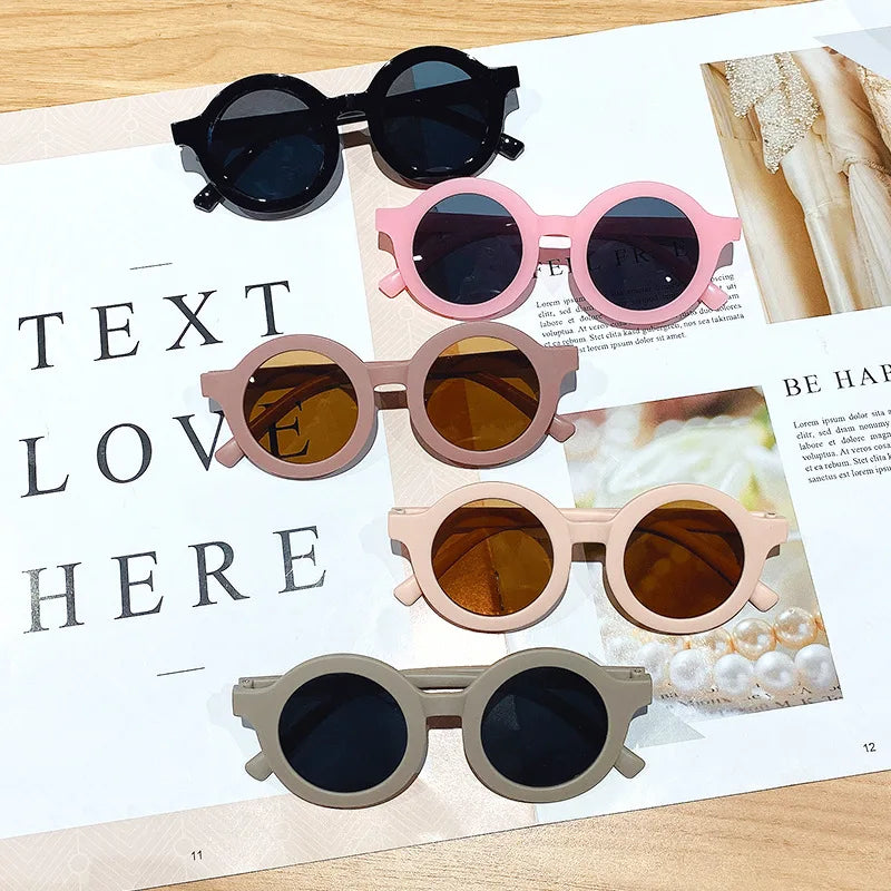 Kids’ Colorful Round Frame Sunglasses