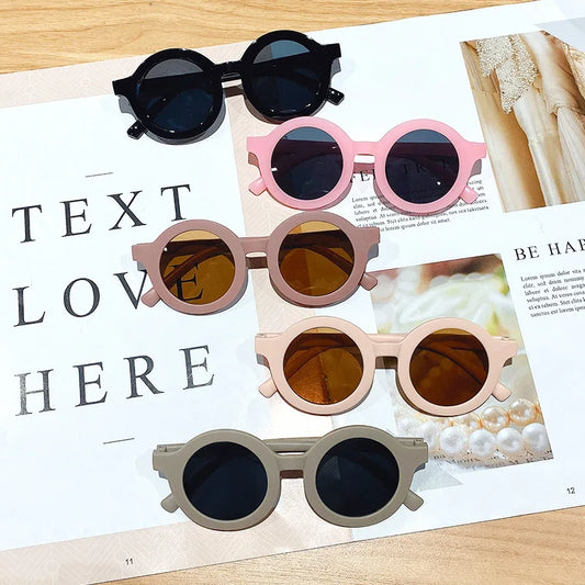 Kids’ Colorful Round Frame Sunglasses