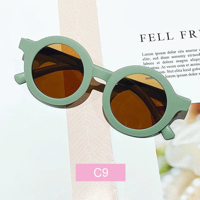 Kids’ Colorful Round Frame Sunglasses