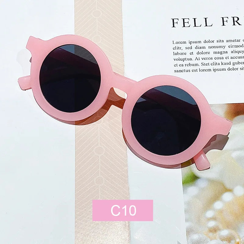 Kids’ Colorful Round Frame Sunglasses