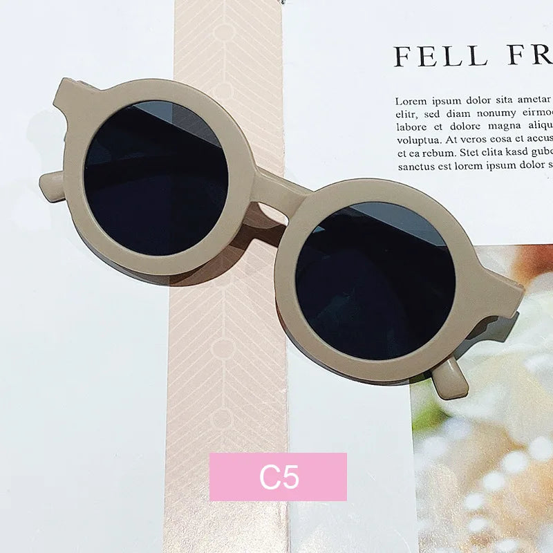 Kids’ Colorful Round Frame Sunglasses