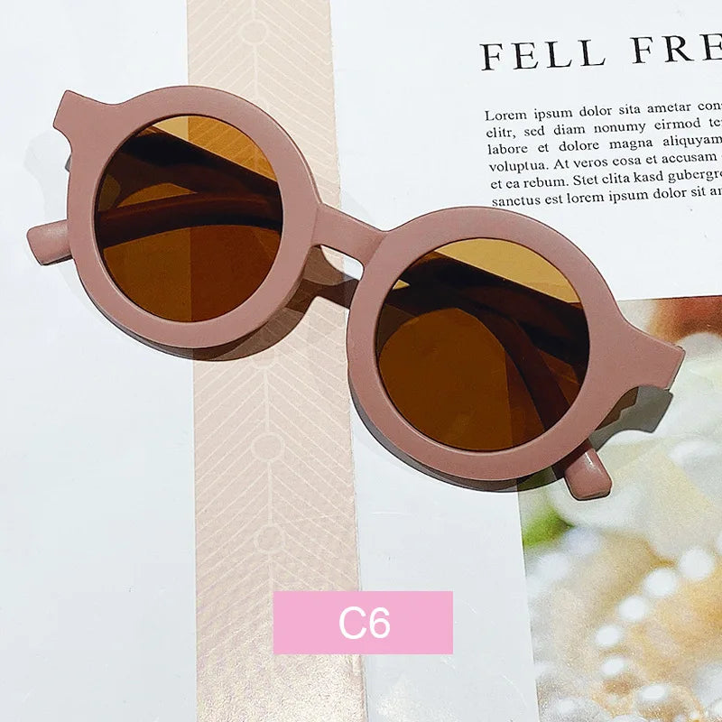 Kids’ Colorful Round Frame Sunglasses