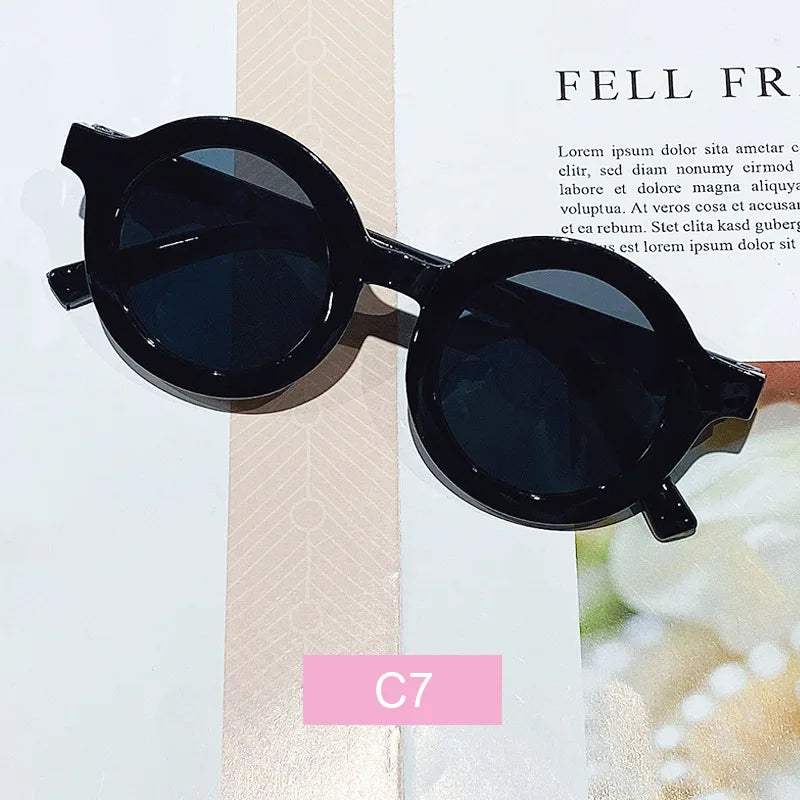 Kids’ Colorful Round Frame Sunglasses