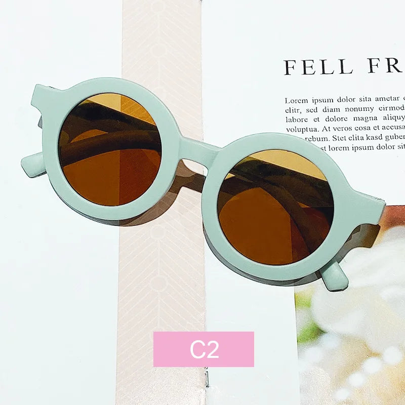 Kids’ Colorful Round Frame Sunglasses