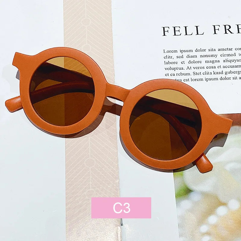 Kids’ Colorful Round Frame Sunglasses