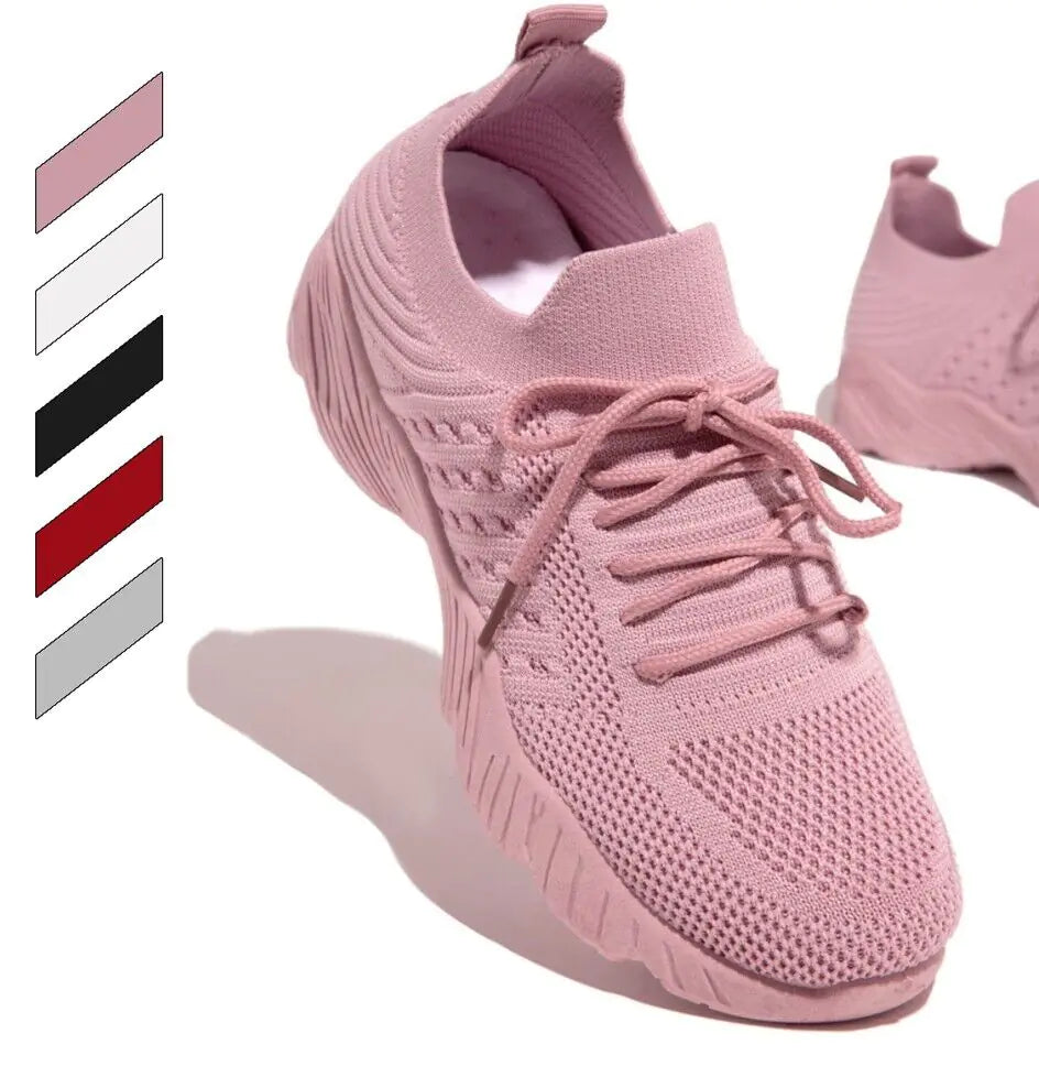 Womens Running Trainers Slip-On Sneakers Fashion Shoes