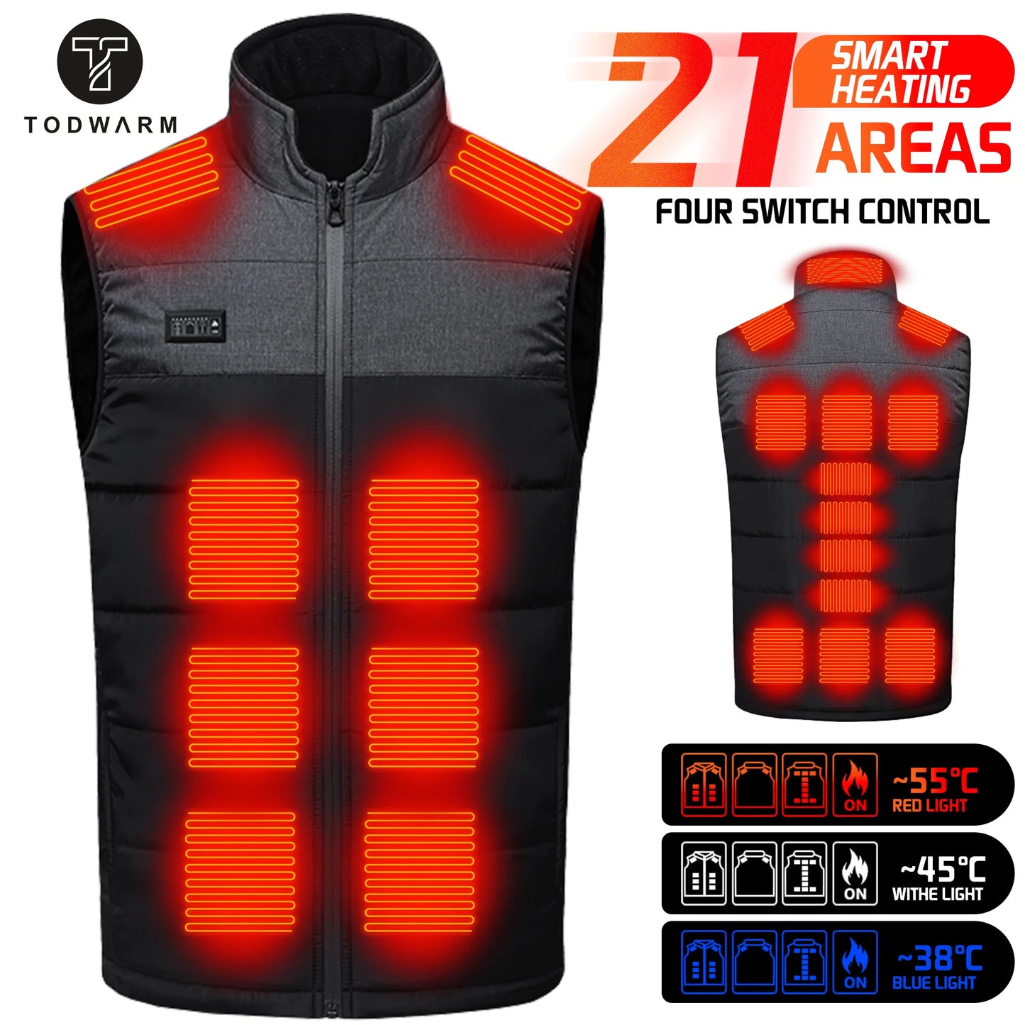 Heated Dual control USB Electric Thermal Vest