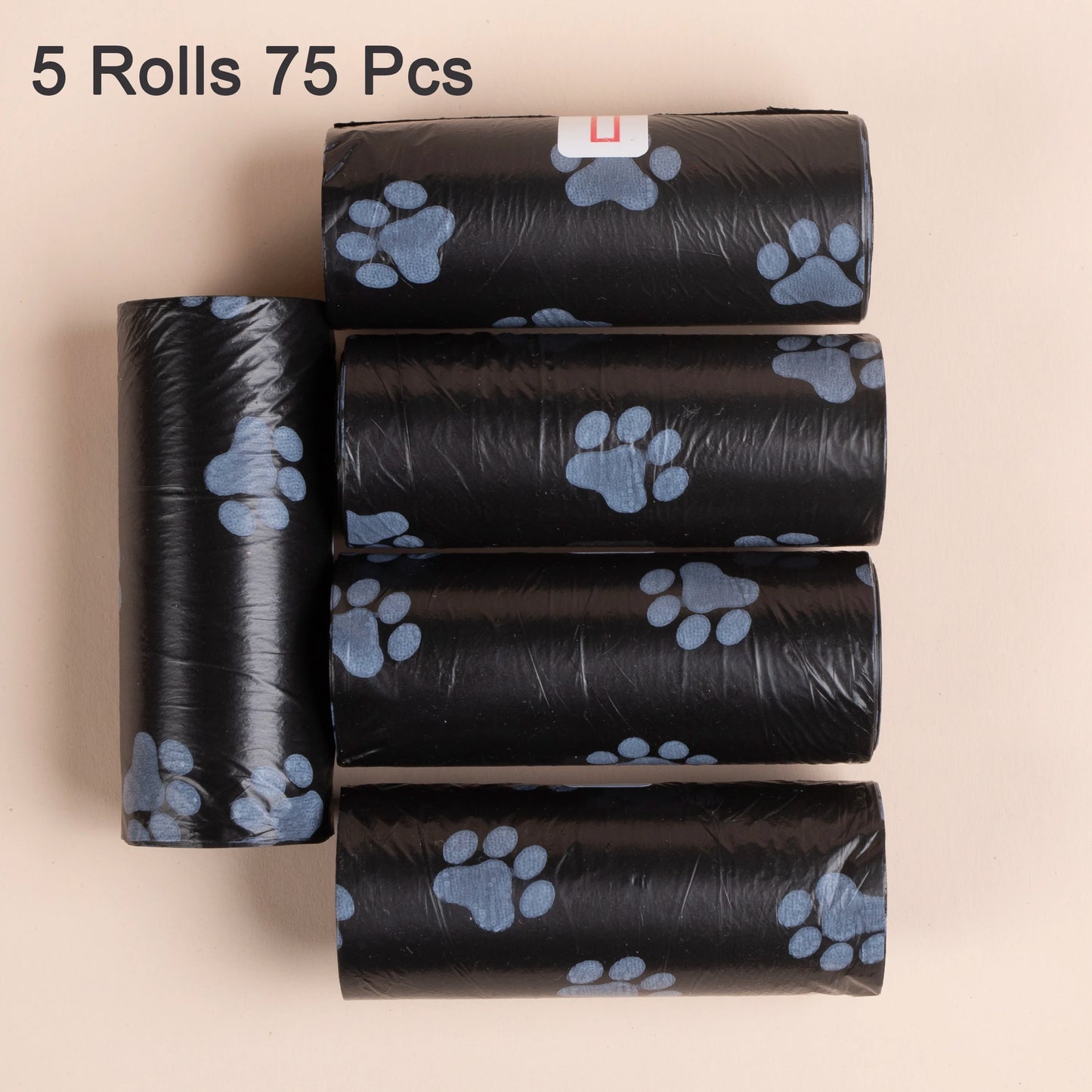 75-Pack Paw Print Dog Waste Bags