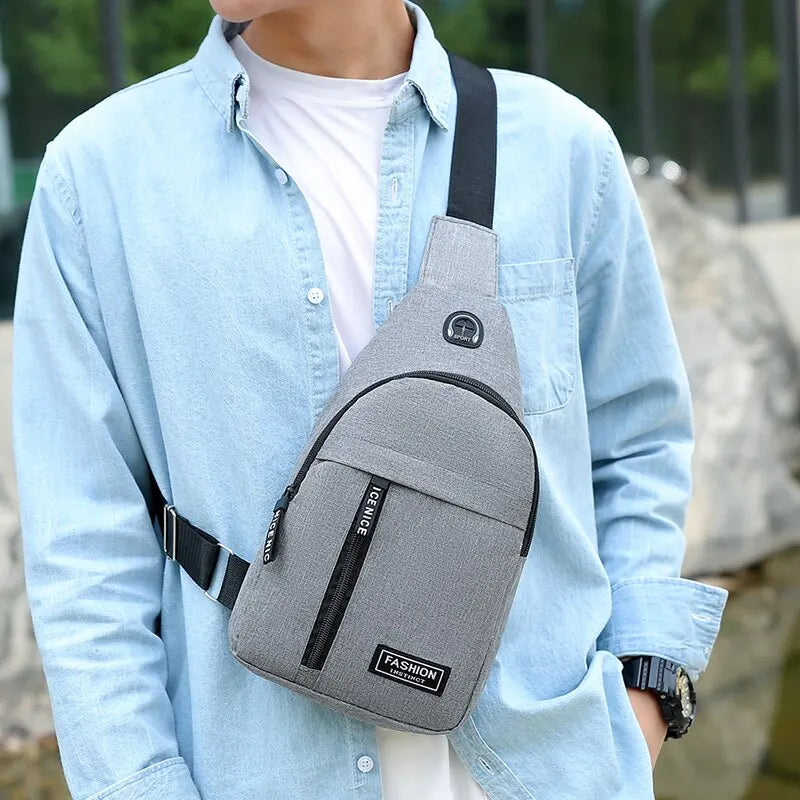 Chest Bag Fashion New Solid Color Men Chest and Cross-body Bag