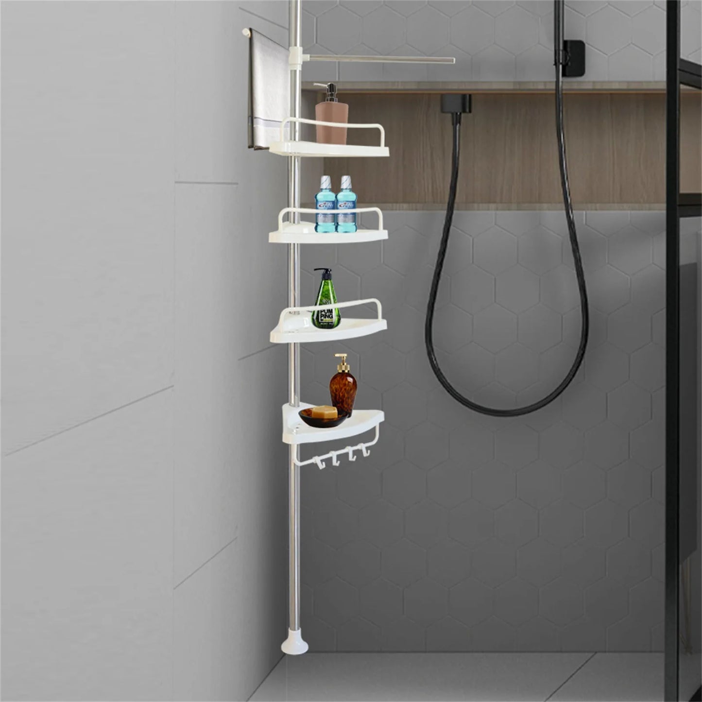 4 Tier Bathroom Corner Shower Organizer