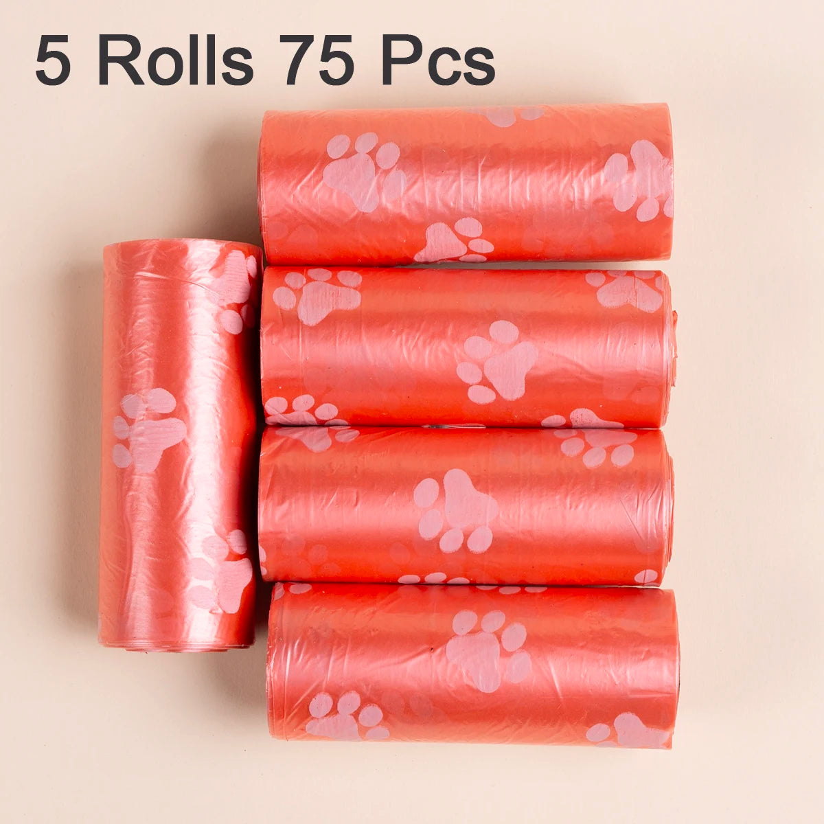 75-Pack Paw Print Dog Waste Bags