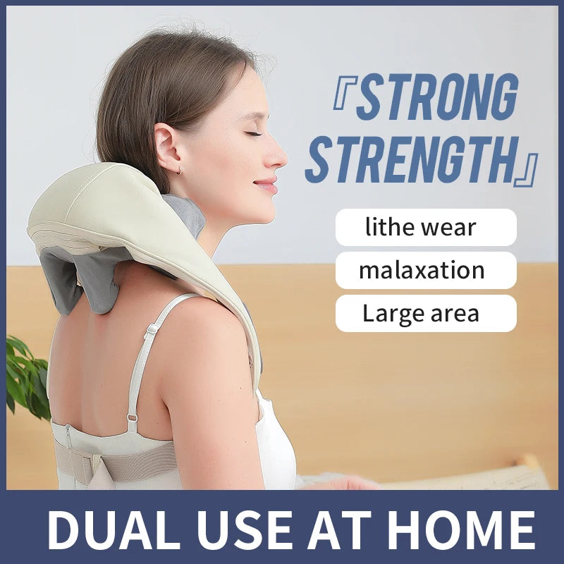 JYouCare massager for neck shoulder Heating muscle kneading shiatsu shawl Cervical body back Massage sensitive areas masajeador