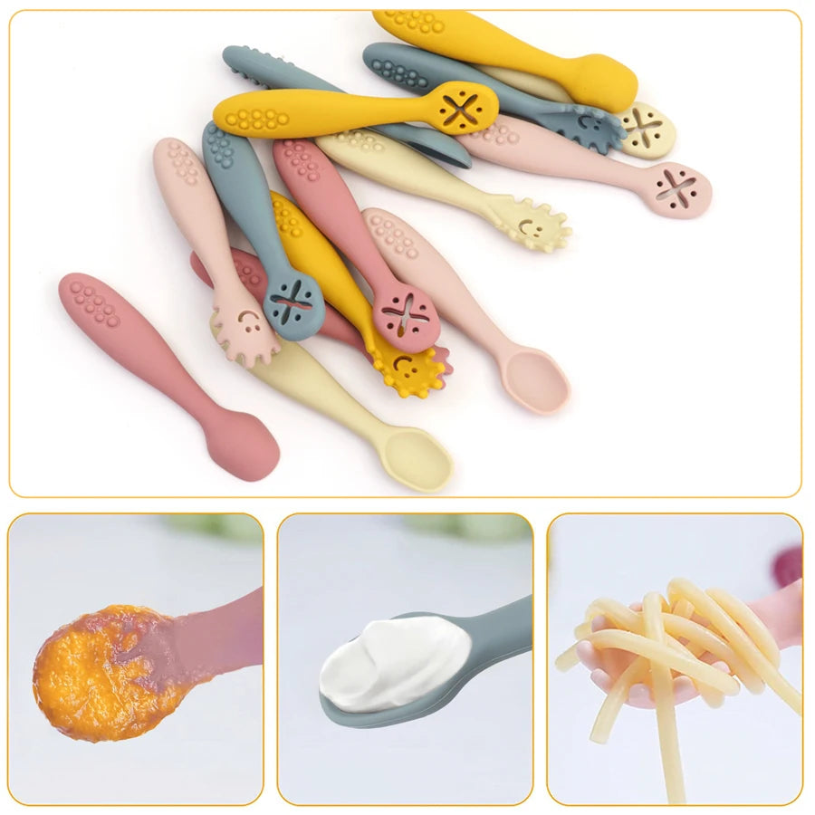 3PCS Baby Silicone Utensil Set