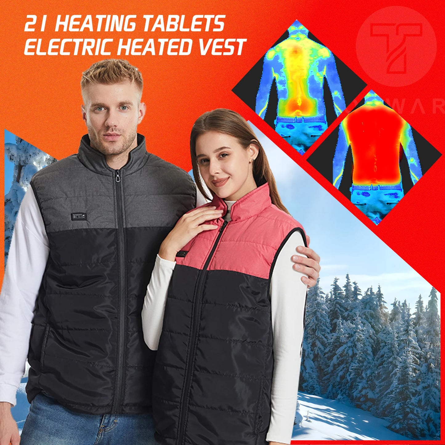 Heated Dual control USB Electric Thermal Vest