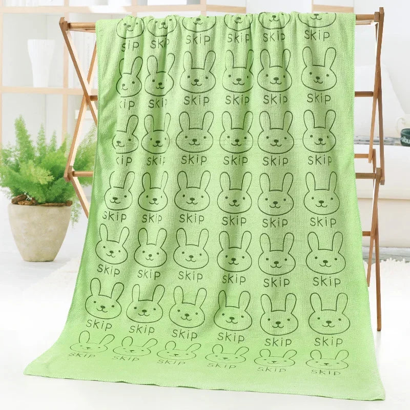 Cute Rabbit Microfiber Towel (70×140cm)