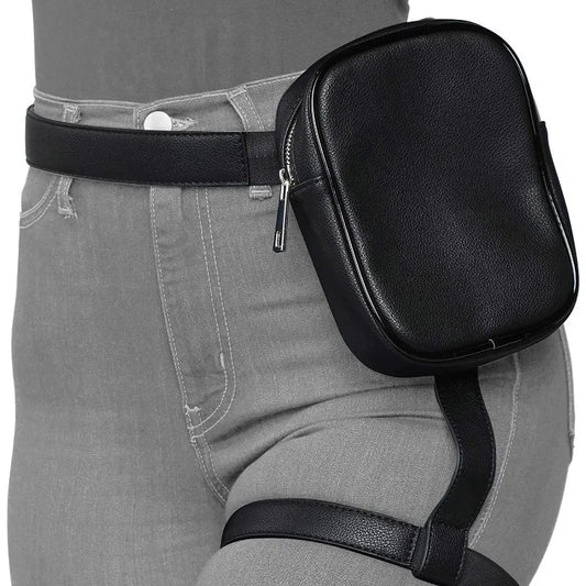 Fashion Hot Trendy Stylish Women Waist Leg Belt Leather Pack for Outdoor Hiking Motorcycle