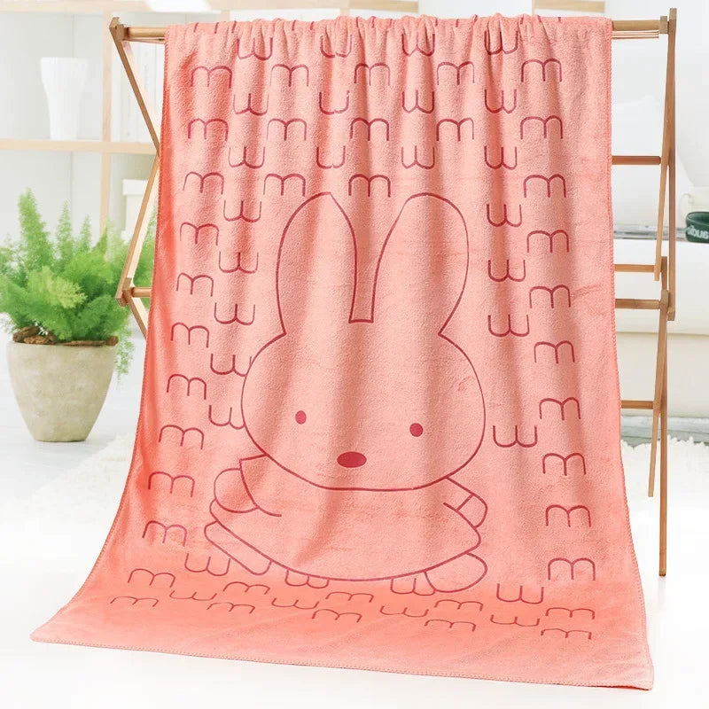Cute Rabbit Microfiber Towel (70×140cm)