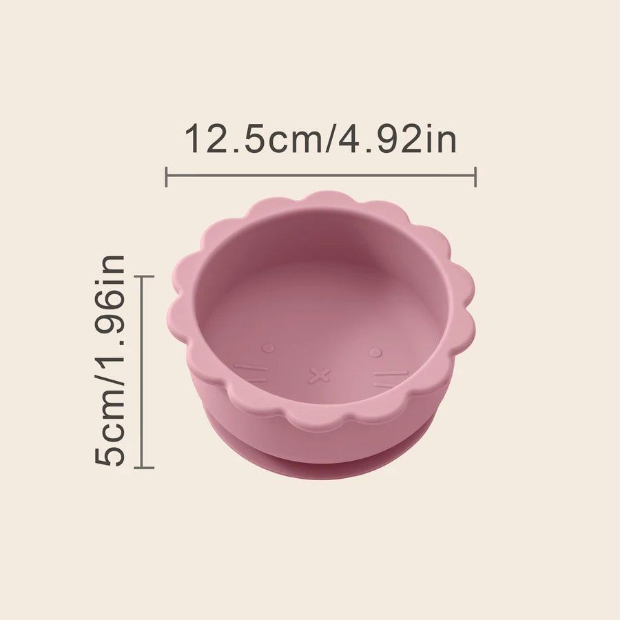 Cartoon Lion Silicone Suction Bowl
