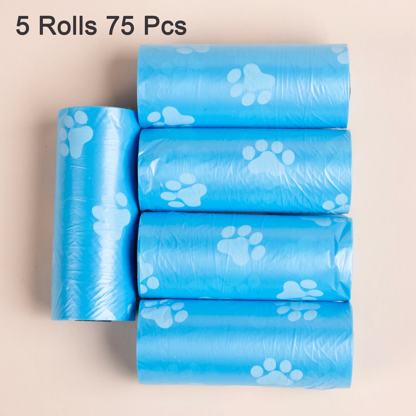 75-Pack Paw Print Dog Waste Bags