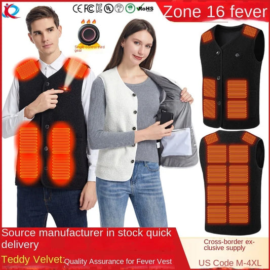 USB Smart Heated Vest Men Women 3-speed Adjustable