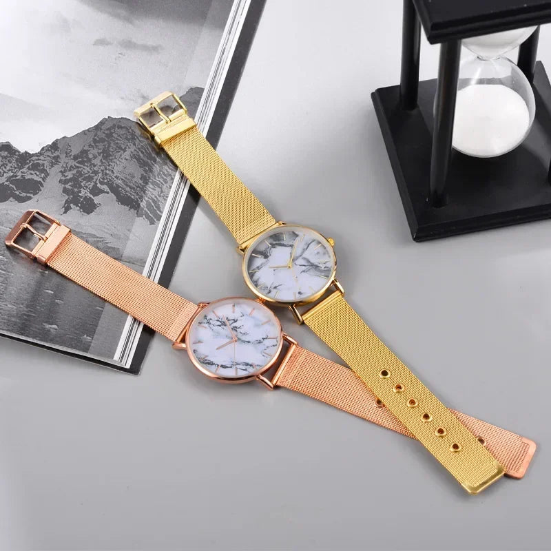 Fashion Rose Gold Mesh Watch