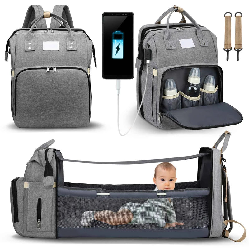 Large Capacity Portable Milk Bottle Diaper Double Shoulder Bag