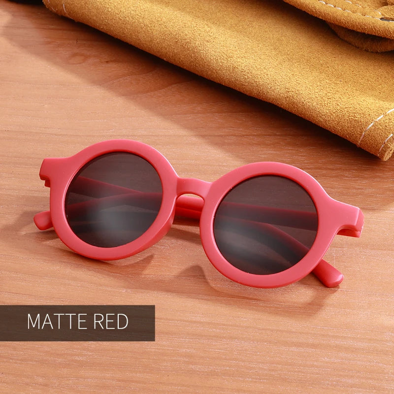 Kids’ Colorful Round Frame Sunglasses