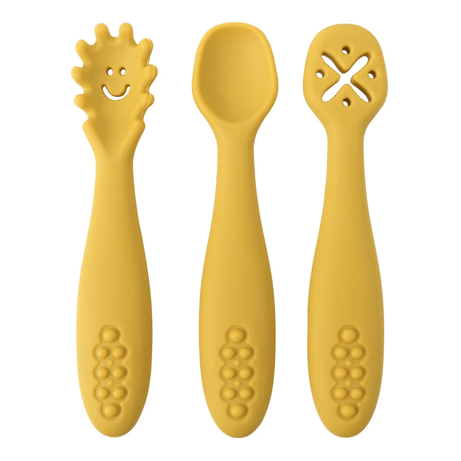 3PCS Baby Silicone Utensil Set