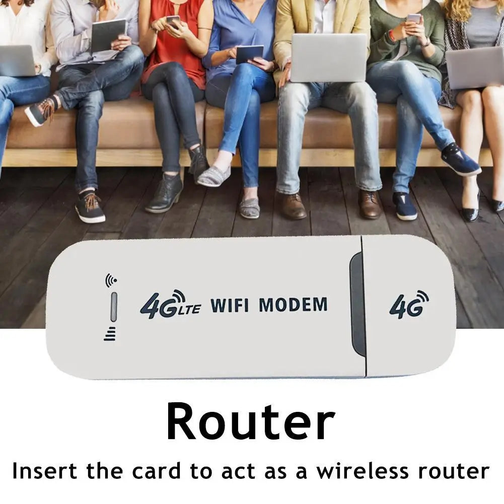 4G Wireless LTE WiFi Router 4G SIM Card Portable 150Mbps USB Modem Pocket Hotspot Dongle Mobile Broadband for Home Office WiFi