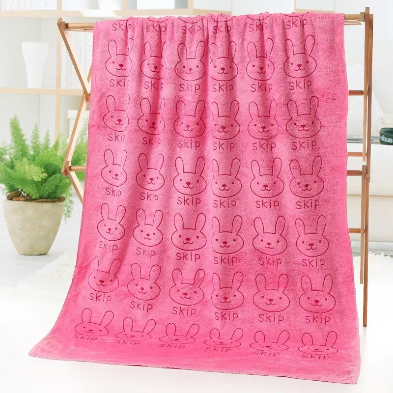 Cute Rabbit Microfiber Towel (70×140cm)