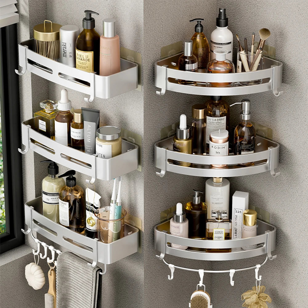 Bathroom Shelves No Drill Organizer Rack