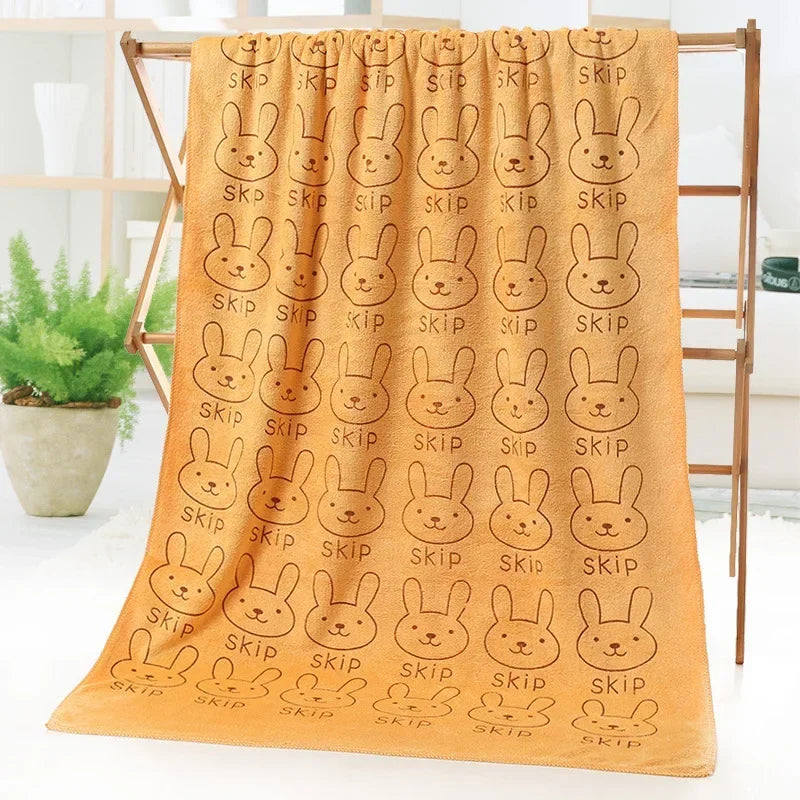 Cute Rabbit Microfiber Towel (70×140cm)