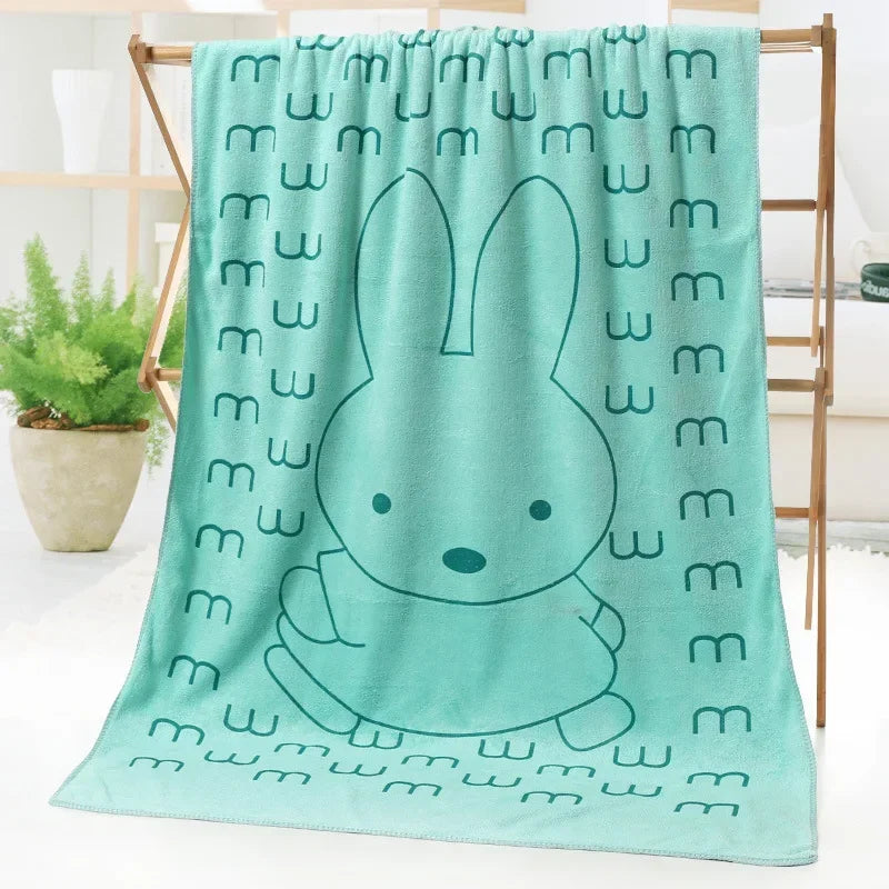 Cute Rabbit Microfiber Towel (70×140cm)