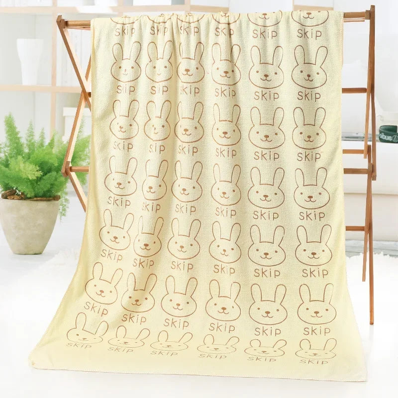 Cute Rabbit Microfiber Towel (70×140cm)